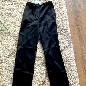 Satin tailored straight leg trousers